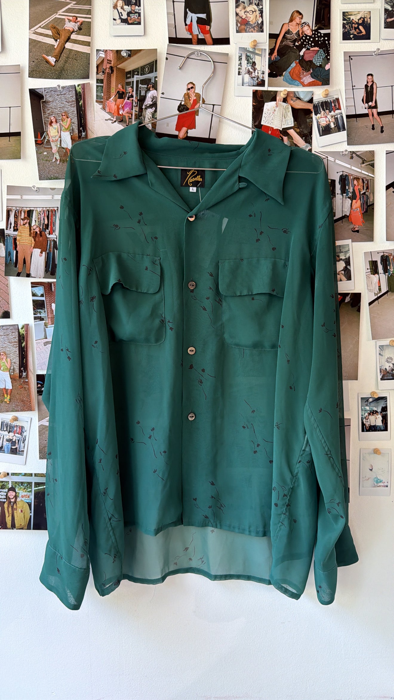 Needles Sheer Patterned Button Up Tops