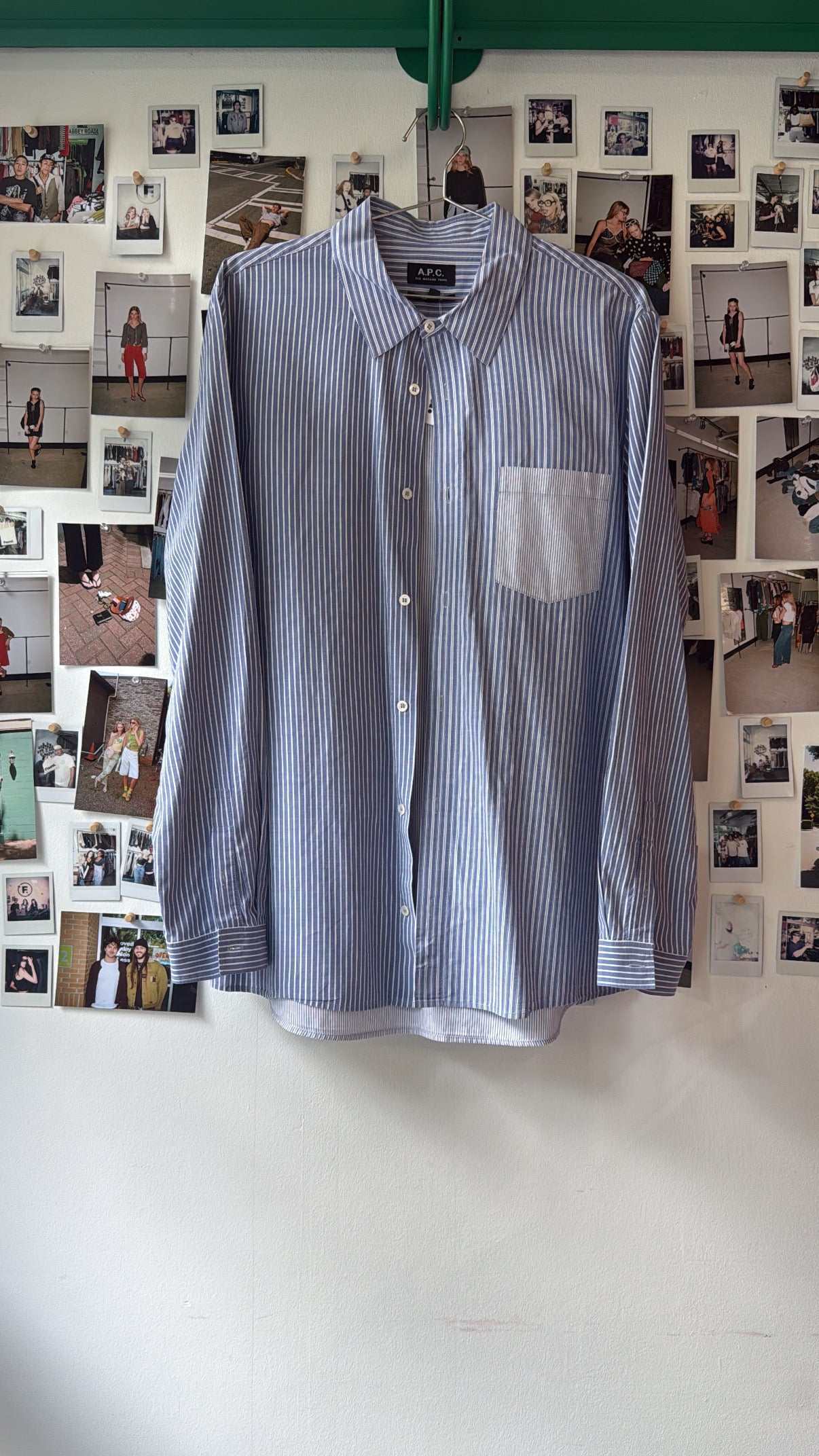 A.P.C.  Striped button up blue  Tops