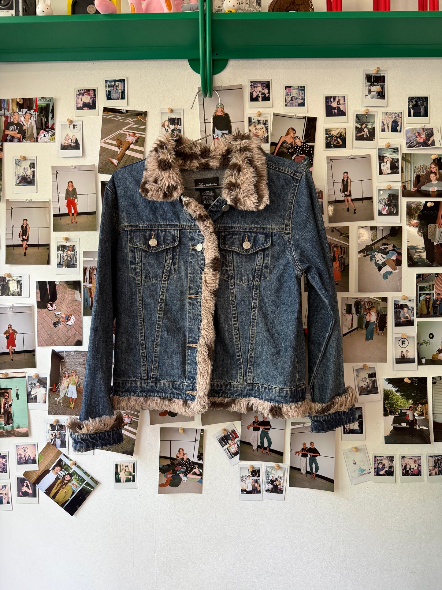 NO BOUNDARIES Denim furry jacket  Tops