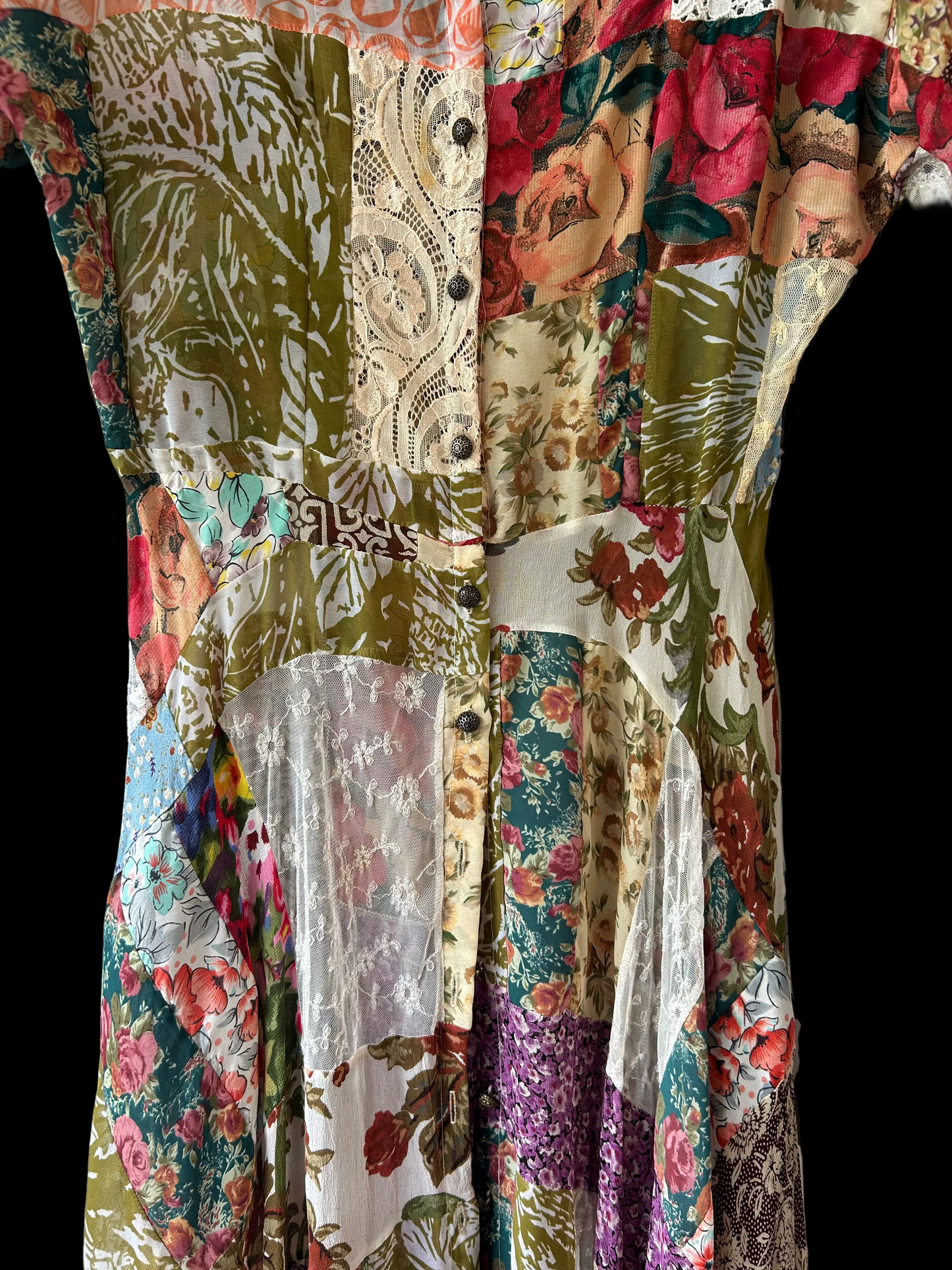 neo romantic patchwork maxi dress Dresses