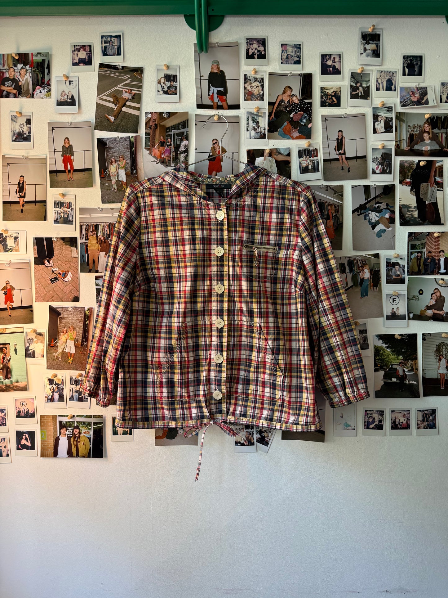 style & co  plaid hoodied jacket  Tops