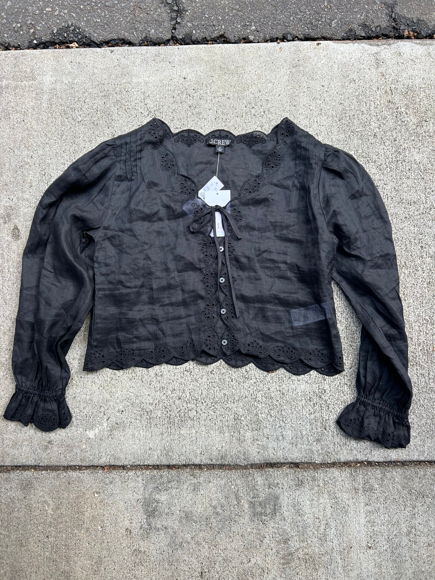 J Crew NWT tie-top mesh Tops